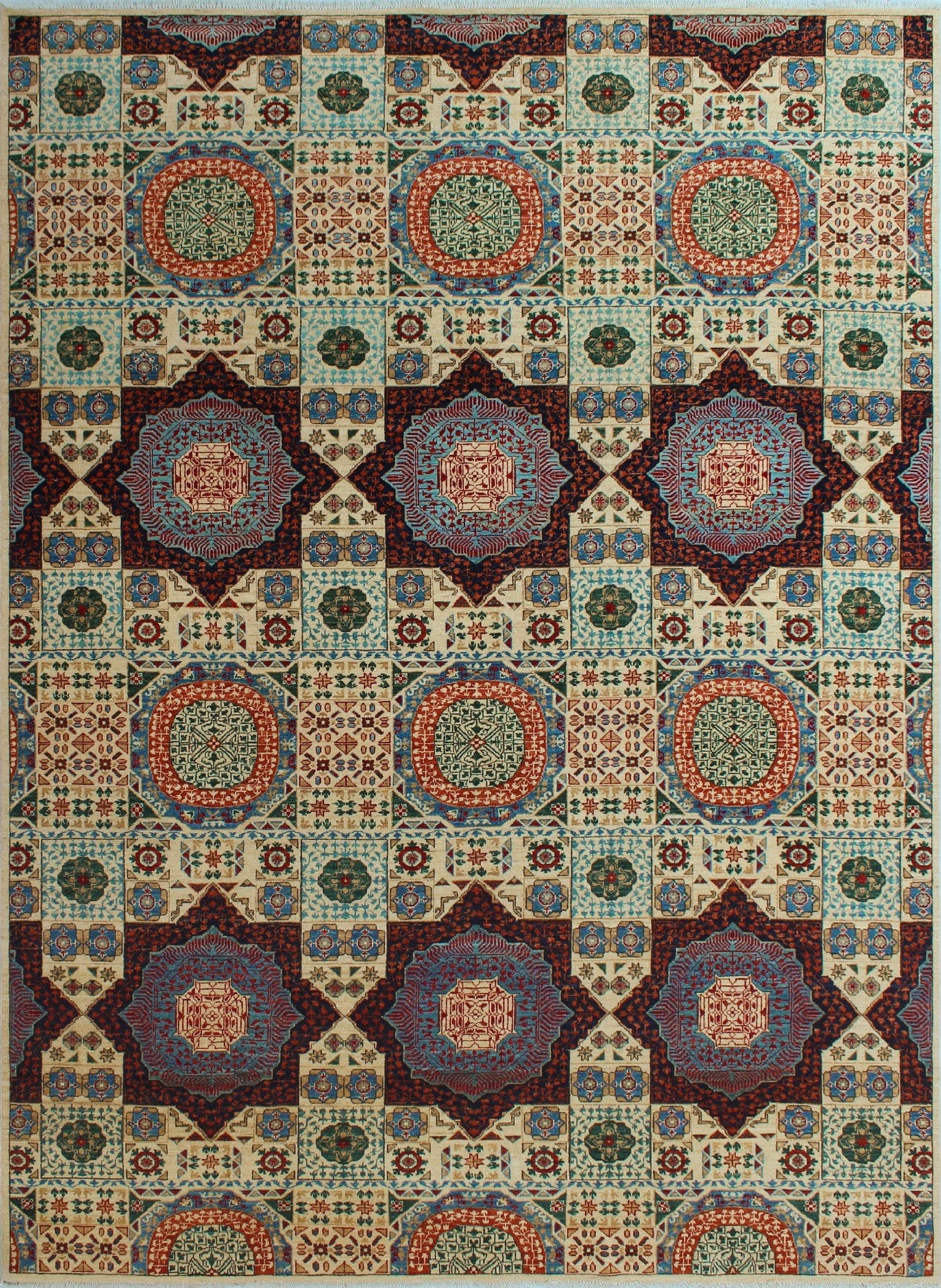 Aria Irwin Ivory/Blue Rug, 9'0" x 12'2"