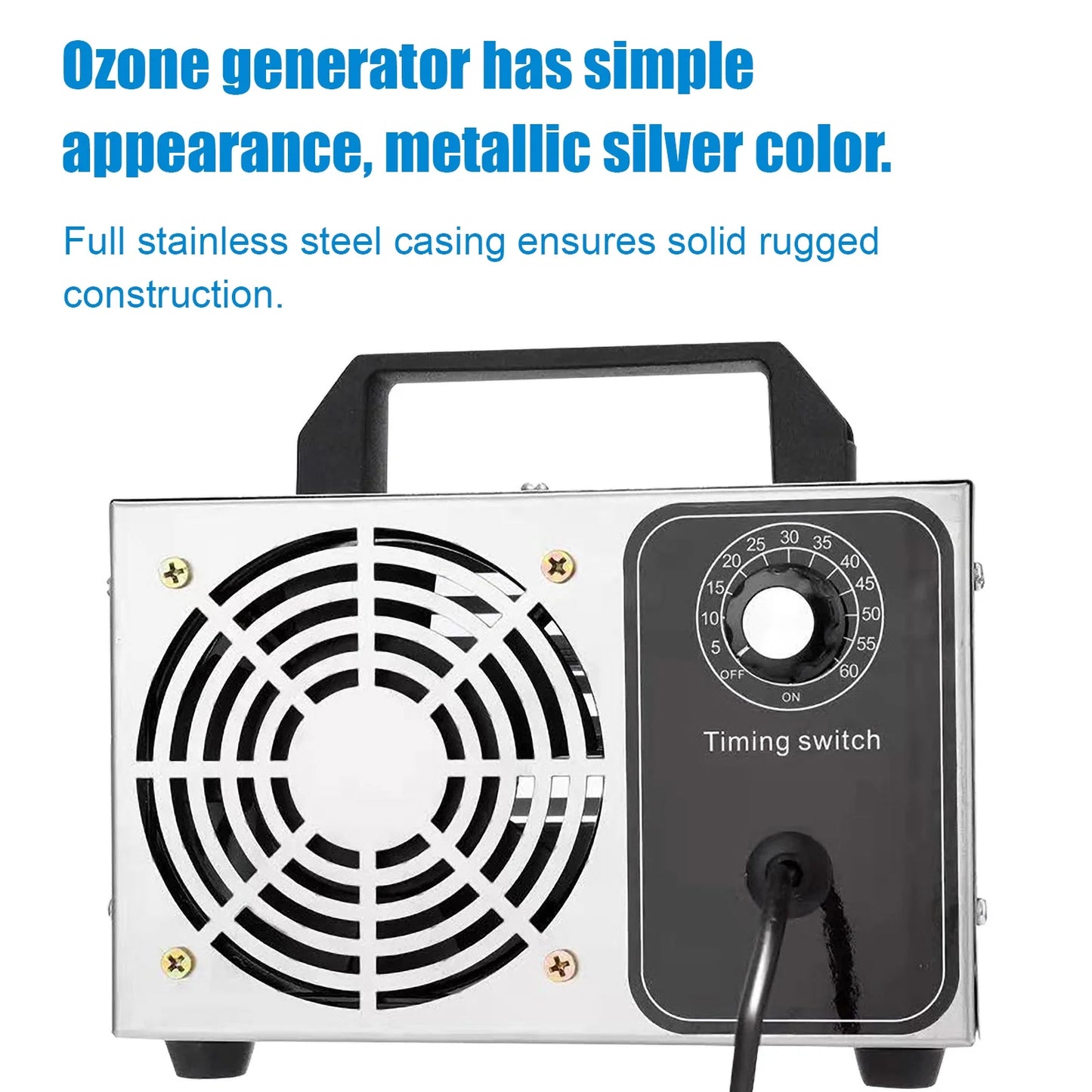 28g/h Ozone Generator Machine - O3 Air Deodorizer for Home, Kitchen, Office, and Car Use