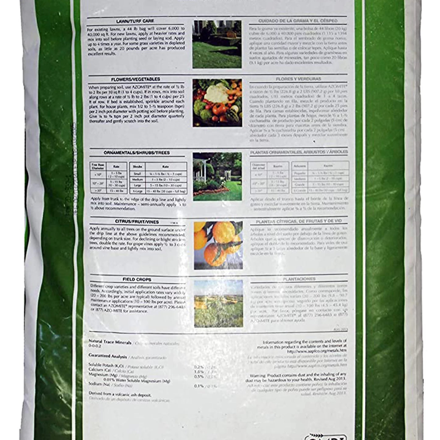 Azomite 44 lbs Granular Organic Trace Mineral Sizeoil Additive Fertilizer