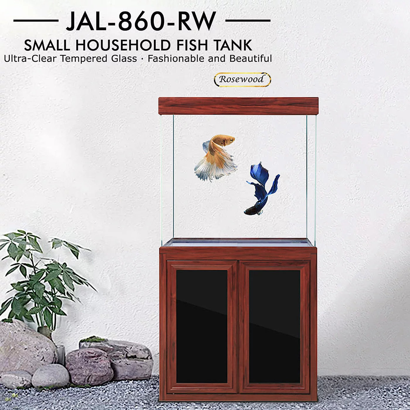 Aqua Dream 50 Gallon Tempered Glass All-in-one Aquarium Redwood