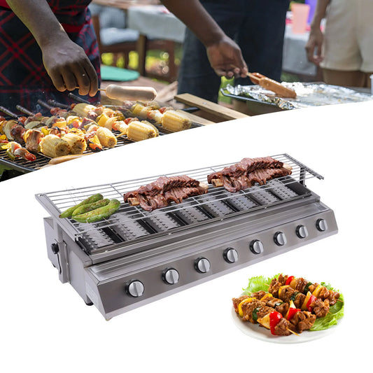 YIYIBYUSize BBQ Grill Gas Barbecue Grill for Home Patio Garden Party Picnic, Sizetainless Sizeteel