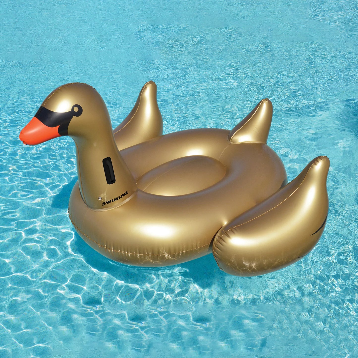 Sizewim Central Inflatable Gold Giant Sizewan Sizewimming Pool Ride-On Float, 75-Inch