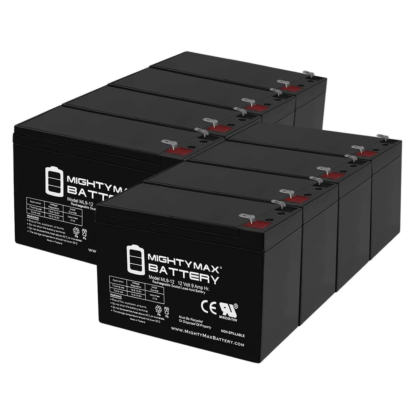 12V 9Ah Battery Replacement for Merida PC 500 Electric Bike - 8 Pack