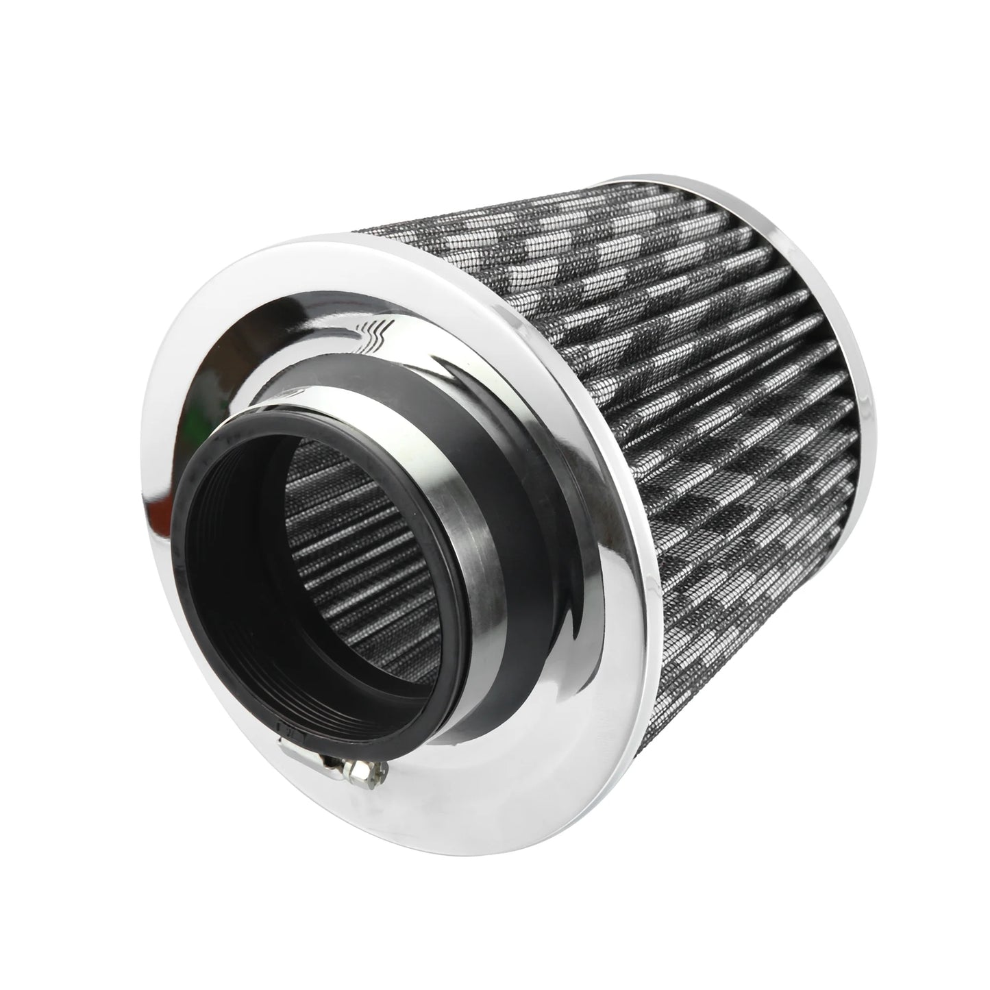 1pcs 2.5" 65mm Reducer Ring Inlet Cold Air Intake Cone Replacement Washable Clamp on Dry Air Filter Carbon Fiber Pattern