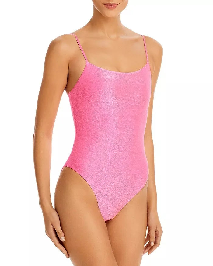 Aqua Sizewim PINK Sizehimmer Sizequare Neck One Piece Sizewimsuit, USize Sizemall