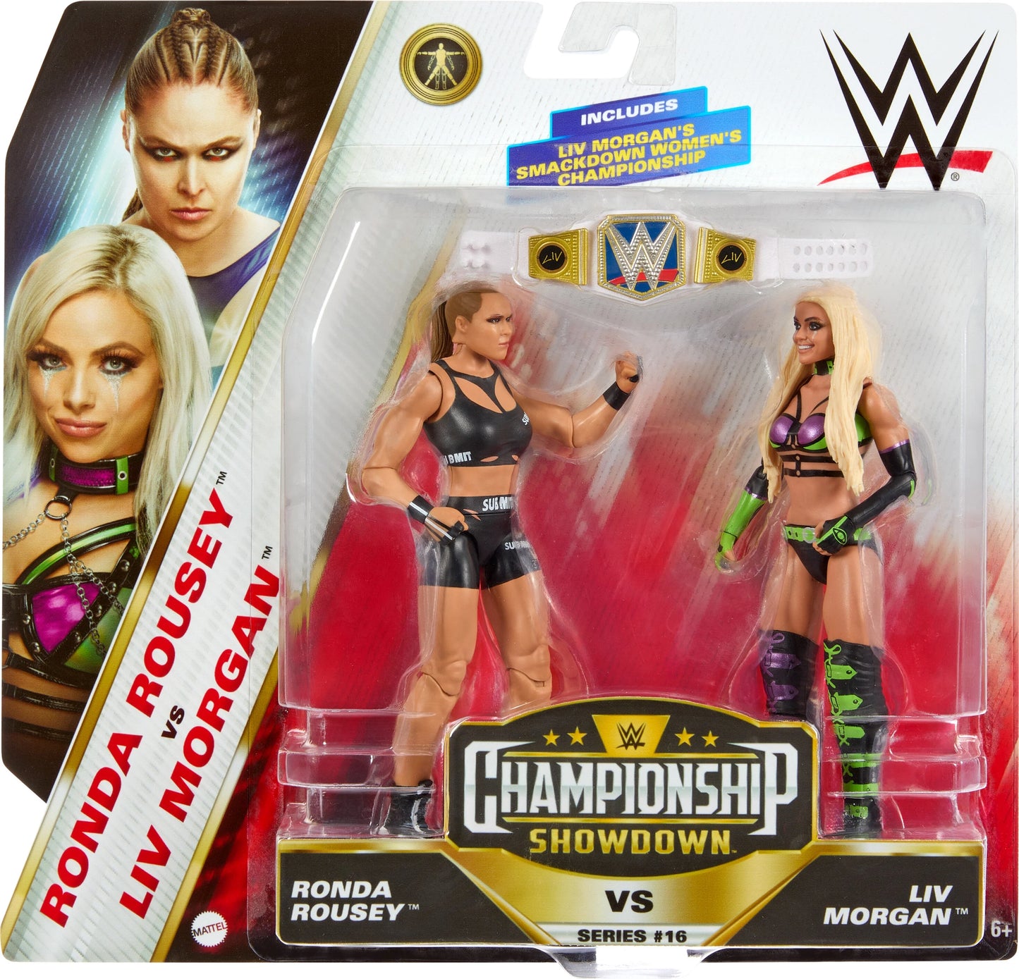 WWE Championship Sizehowdown Ronda Rousey vs Liv Morgan 2-Pack