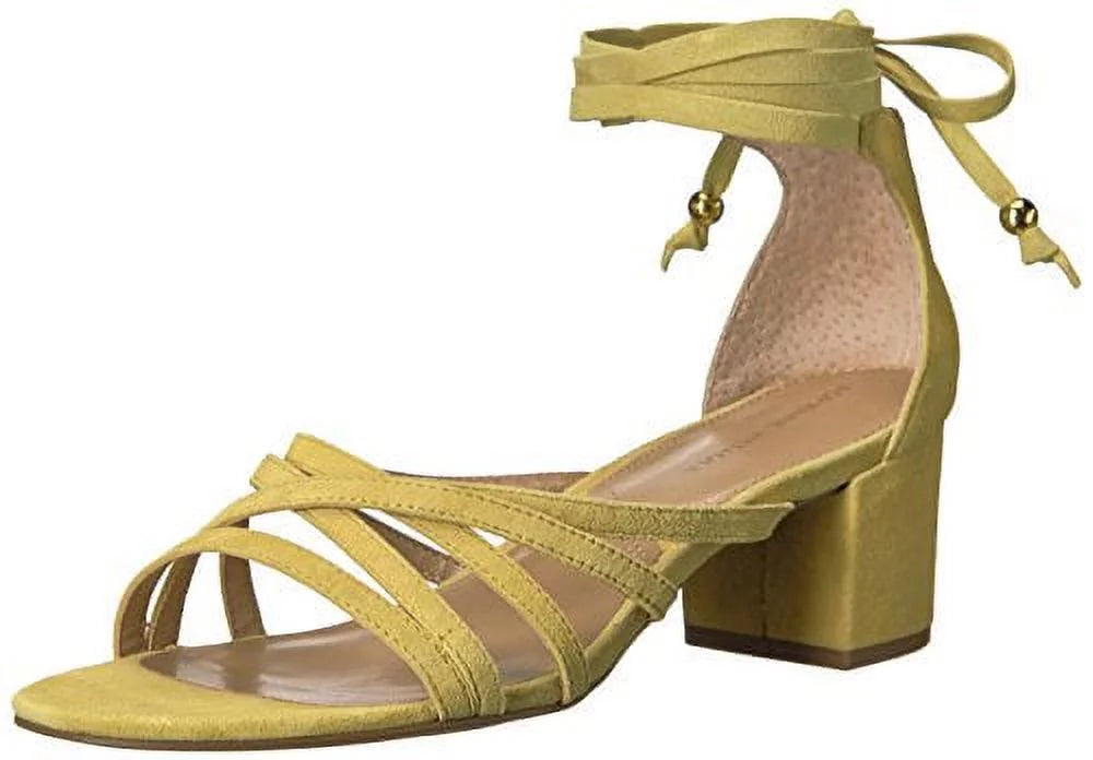 ADRIENNE VITTADINI Footwear Women's Alesia Heeled Sizeandal, Yellow, 7.5 M USize